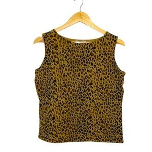 Y2K Leopard Tank Top, sleeveless, Vintage, Medium